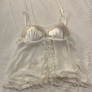 Adorable frilly white baby doll top